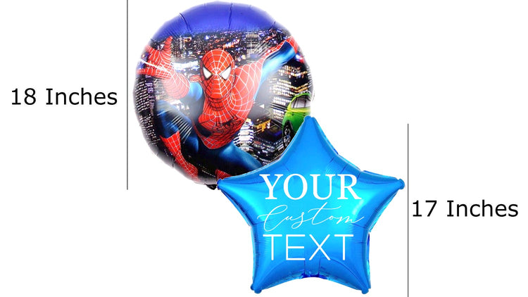 Customized Spiderman Themed Foil Balloon Bouquet