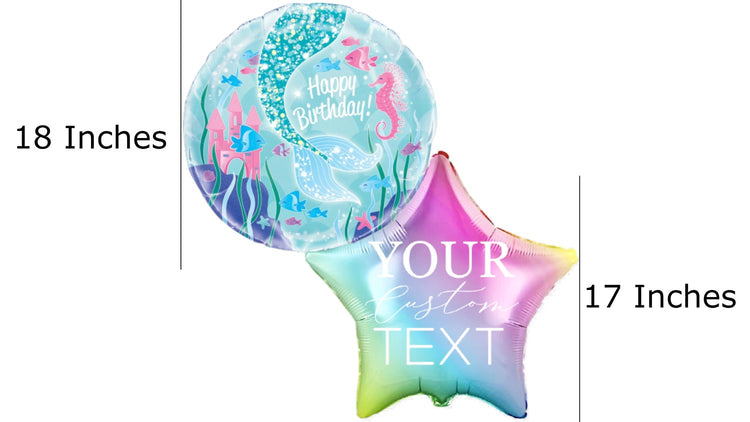 Customized Mermaid Themed Foil Balloon Bouquet