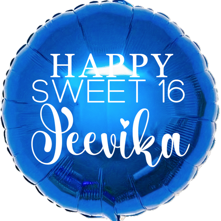 Customized Happy Sweet Sixteen Foil Balloons For 16Th Birthday Decoration | Set of 5