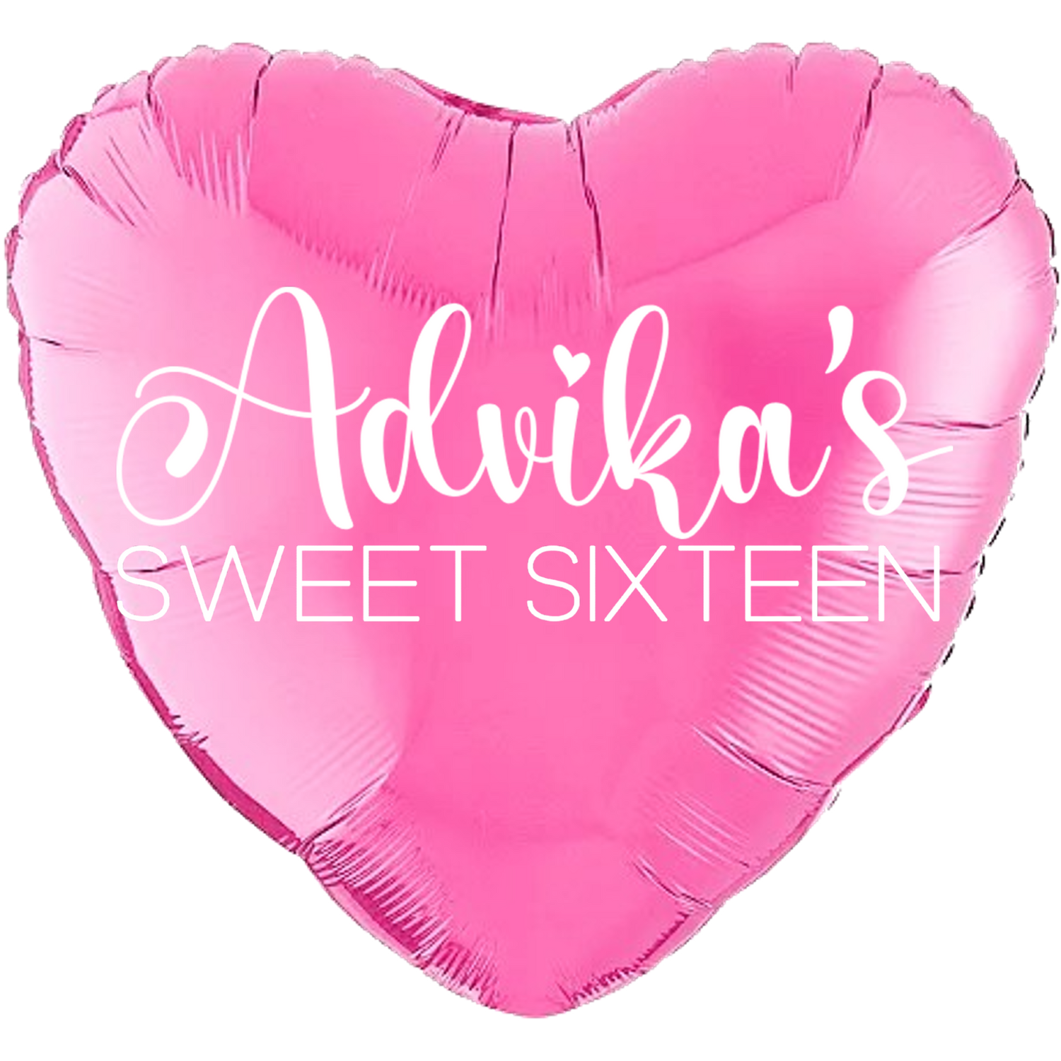 Custom Name/Text/Message Pink Heart Personalized Balloons For Sixteenth Birthday Party Event. Supports Helium/Air, Luxury Bespoke Balloons Are Perfect To Surprise Your Friends/Siblings/Girlfriend On Their 16Th Birthday. Perfect For Indoor And Outdoor Decorations, Surprise Parties, Room & Hall Decorations.