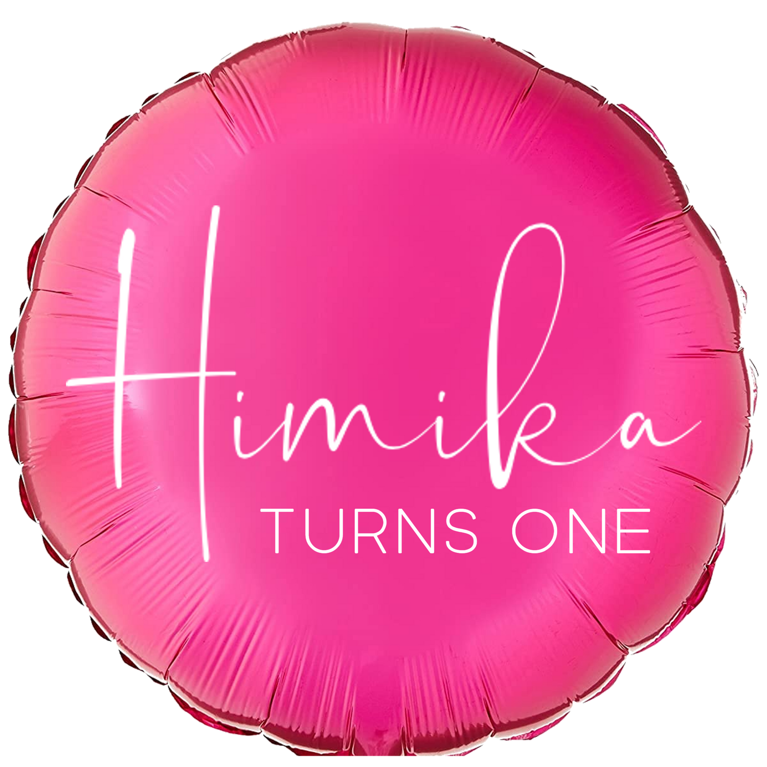 Custom Name/Text/Message Hot Pink Round Personalized Balloons For First/Second/Third/Fourth/Fifth/Sixth, Seventh/Eighth/Ninth/Tenth/Teen Birthday, Milestone Birthday or a Special Themed Birthday Party or an Indoor/Outdoor Event. Supports Helium/Air, Luxury Bespoke Balloons Are a Perfect Surprise For Your Baby Boy And Girl.