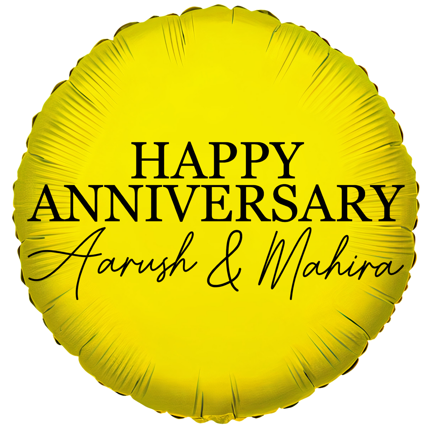 Custom Name/Text/Message Golden Round Balloons For First Wedding Anniversary, 2nd/3rd/5th/10th/15th/20th/25th/30th/35th/40th/45th/50th/55th/60th/65th/75th Marriage Anniversary And Wedding Milestones. Supports Helium/Air, Luxury Bespoke Balloons Make Perfect Decoration Supplies & Surprise For Your Husband/Wife/Partner/Other-Half.
