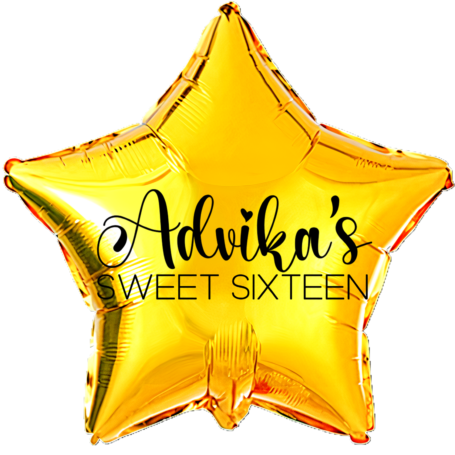 Custom Name/Text/Message Golden Star Personalized Balloons For Sixteenth Birthday Party Event. Supports Helium/Air, Luxury Bespoke Balloons Are Perfect To Surprise Your Friends/Siblings/Girlfriend On Their 16Th Birthday. Perfect For Indoor And Outdoor Decorations, Surprise Parties, Room & Hall Decorations.