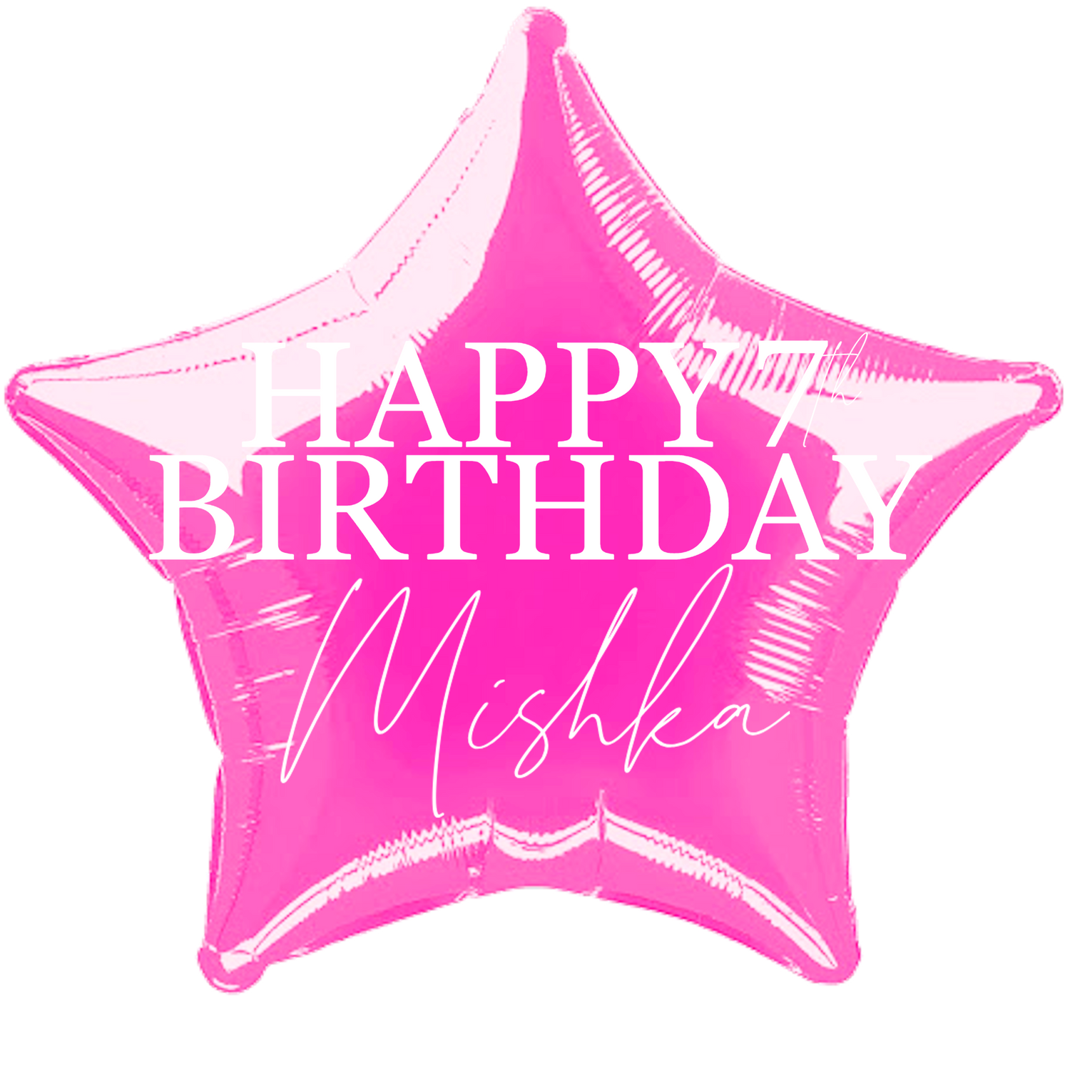 Personalized/Customized Custom Name/Text & Age Hot Pink Star Foil/Mylar Balloons For Six Months/First/Second/Third/Sixteenth/Twenty-First/Thirty/Forty/Fifty/Sixty/Seventieth Birthday, Milestone Birthday or a Special Themed Birthday Event. Supports Helium/Air, Luxury Bespoke Balloons Are a Perfect Surprise For Your Baby, Wife, Mom, Dad, Brother, Sister, Friends & Loved Ones