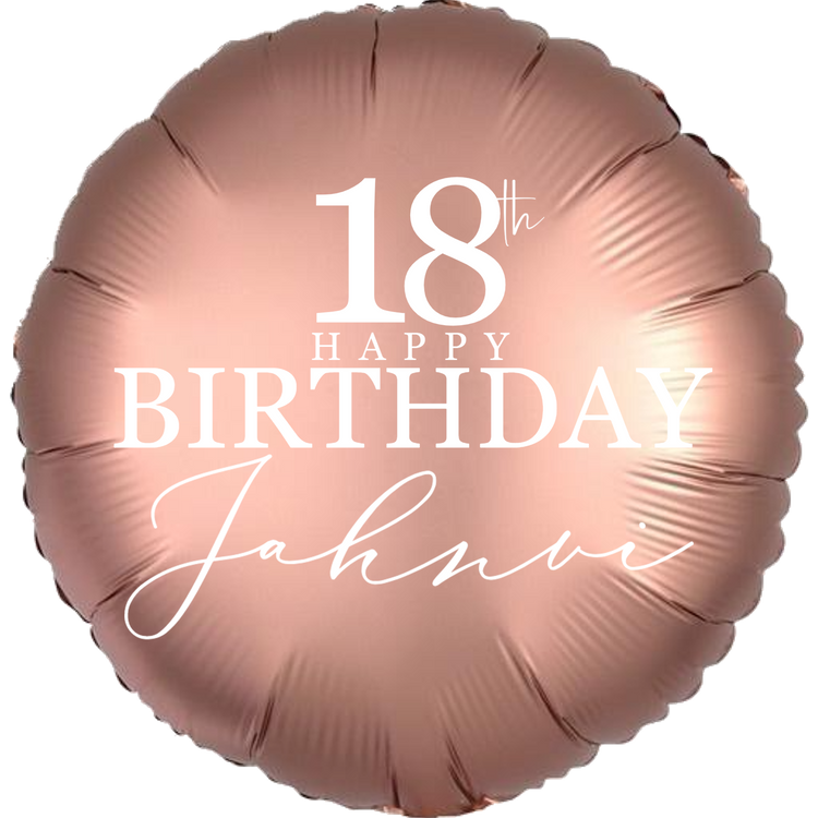 Personalized/Customized Custom Name/Text & Age Rose Gold Round Foil/Mylar Balloons For Six Months/First/Second/Third/Sixteenth/Twenty-First/Thirty/Forty/Fifty/Sixty/Seventieth Birthday, Milestone Birthday or a Special Themed Birthday Event. Supports Helium/Air, Luxury Bespoke Balloons Are a Perfect Surprise For Your Baby, Wife, Mom, Dad, Brother, Sister, Friends & Loved Ones