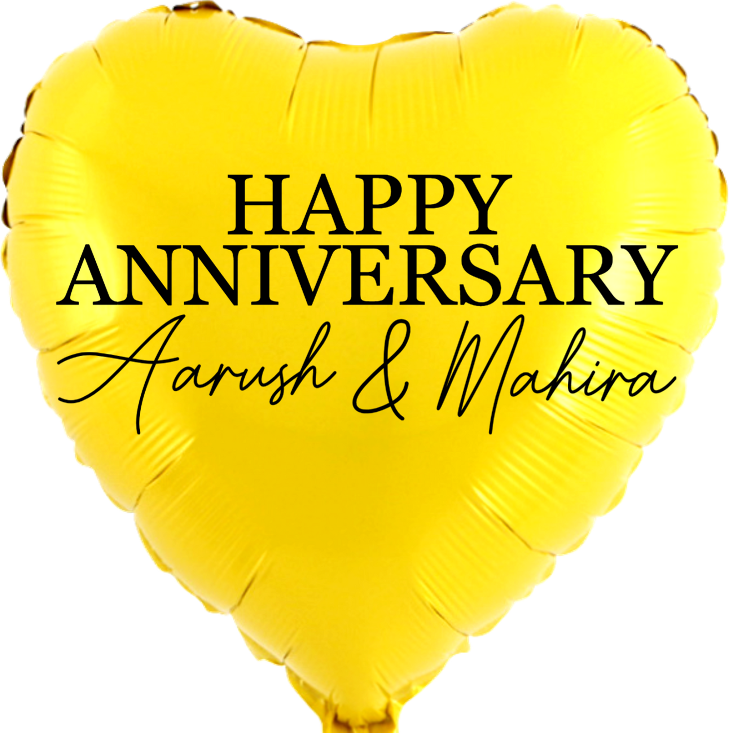 Custom Name/Text/Message Golden Heart Balloons For First Wedding Anniversary, 2nd/3rd/5th/10th/15th/20th/25th/30th/35th/40th/45th/50th/55th/60th/65th/75th Marriage Anniversary And Wedding Milestones. Supports Helium/Air, Luxury Bespoke Balloons Make Perfect Decoration Supplies & Surprise For Your Husband/Wife/Partner/Other-Half.
