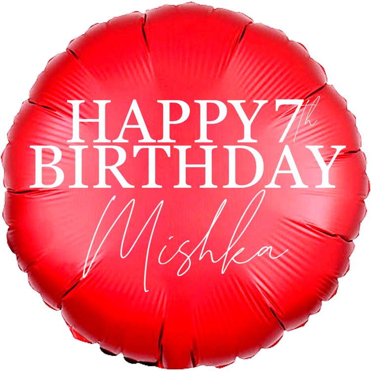 Personalized/Customized Custom Name/Text & Age Red Round Foil/Mylar Balloons For Six Months/First/Second/Third/Sixteenth/Twenty-First/Thirty/Forty/Fifty/Sixty/Seventieth Birthday, Milestone Birthday or a Special Themed Birthday Event. Supports Helium/Air, Luxury Bespoke Balloons Are a Perfect Surprise For Your Baby, Wife, Mom, Dad, Brother, Sister, Friends & Loved Ones
