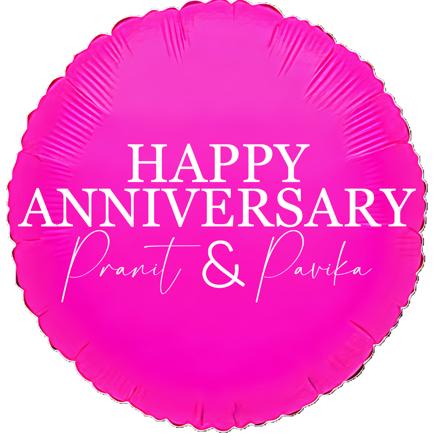 Custom Name/Text/Message Pink Round Balloons For First Wedding Anniversary, 2nd/3rd/5th/10th/15th/20th/25th/30th/35th/40th/45th/50th/55th/60th/65th/75th Marriage Anniversary And Wedding Milestones. Supports Helium/Air, Luxury Bespoke Balloons Make Perfect Decoration Supplies & Surprise For Your Husband/Wife/Partner/Other-Half.