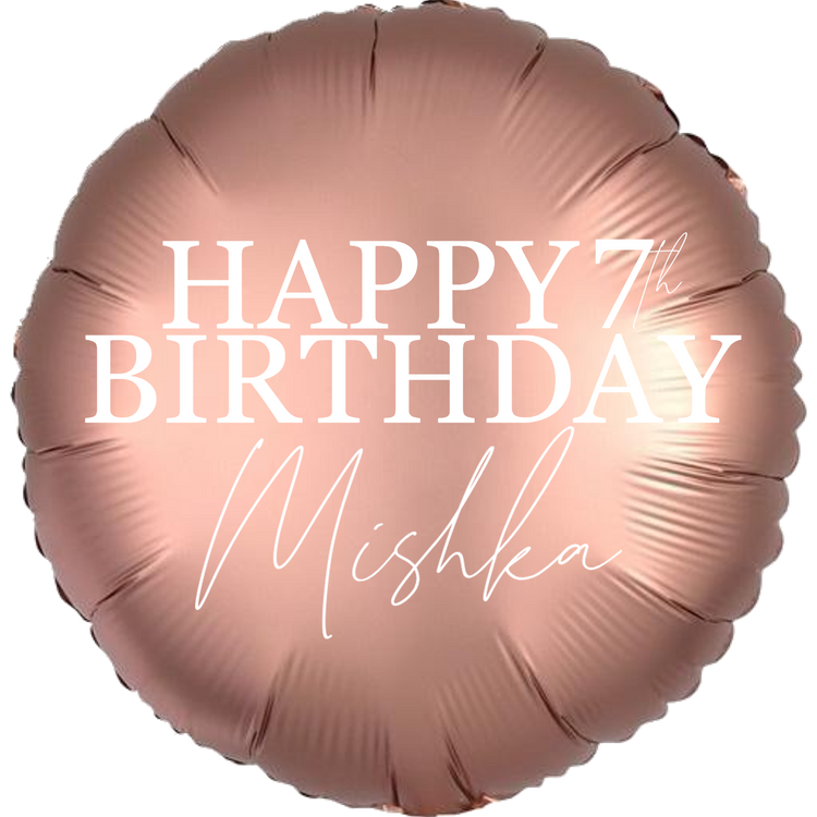 Personalized/Customized Custom Name/Text & Age Rose Gold Round Foil/Mylar Balloons For Six Months/First/Second/Third/Sixteenth/Twenty-First/Thirty/Forty/Fifty/Sixty/Seventieth Birthday, Milestone Birthday or a Special Themed Birthday Event. Supports Helium/Air, Luxury Bespoke Balloons Are a Perfect Surprise For Your Baby, Wife, Mom, Dad, Brother, Sister, Friends & Loved Ones