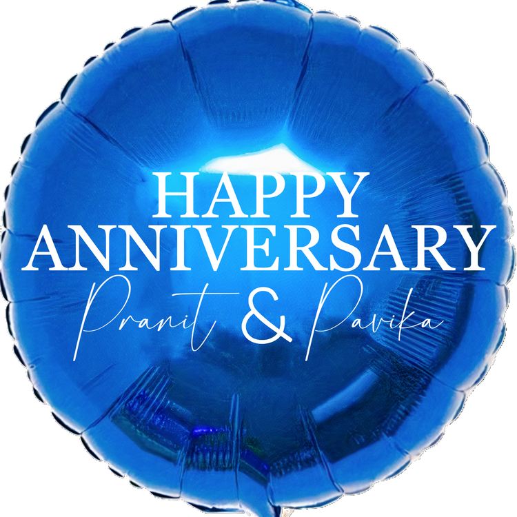 Custom Name/Text/Message Blue Round Balloons For First Wedding Anniversary, 2nd/3rd/5th/10th/15th/20th/25th/30th/35th/40th/45th/50th/55th/60th/65th/75th Marriage Anniversary And Wedding Milestones. Supports Helium/Air, Luxury Bespoke Balloons Make Perfect Decoration Supplies & Surprise For Your Husband/Wife/Partner/Other-Half.