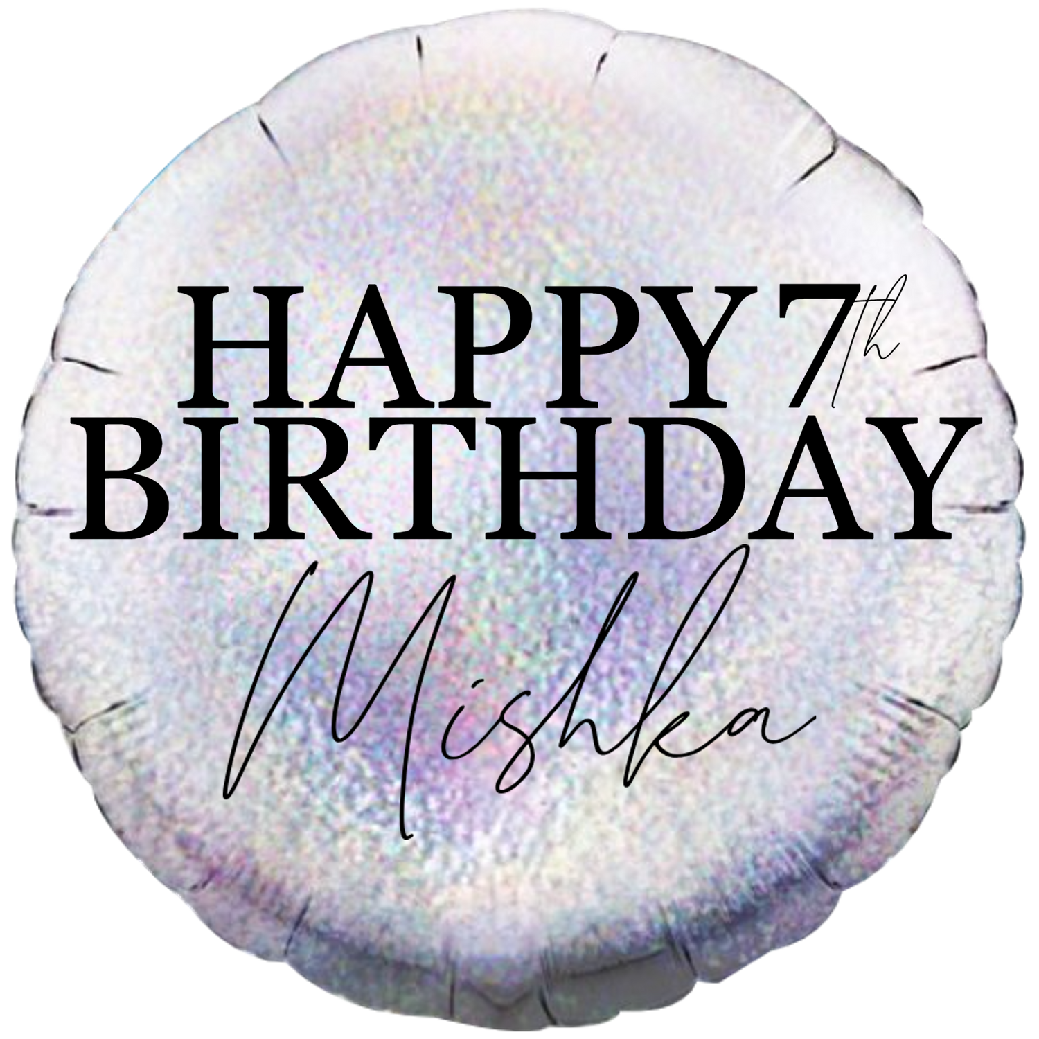 Personalized/Customized Custom Name/Text & Age Holographic Silver Round Foil/Mylar Balloons For Six Months/First/Second/Third/Sixteenth/Twenty-First/Thirty/Forty/Fifty/Sixty/Seventieth Birthday, Milestone Birthday or a Special Themed Birthday Event. Supports Helium/Air, Luxury Bespoke Balloons Are a Perfect Surprise For Your Baby, Wife, Mom, Dad, Brother, Sister, Friends & Loved Ones