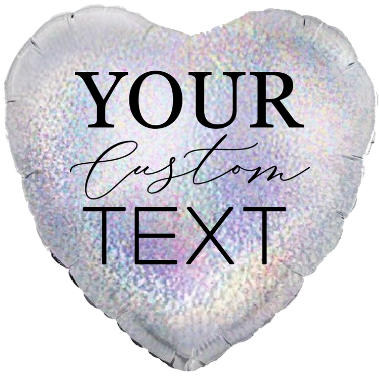 Custom Name/Text Foil/Mylar Holographic Silver Heart Balloons For Birthday Parties, Wedding Anniversaries, Marriage Proposals, Baby Shower, Baby Welcoming, Graduation Ceremony, Bachelorette Parties, Bridal Shower, Festivals, Occasions and Corporate Events. Supports Helium/Air, Luxury Bespoke Balloons Are a Perfect Surprise For Your Baby, Wife, Mom, Dad.