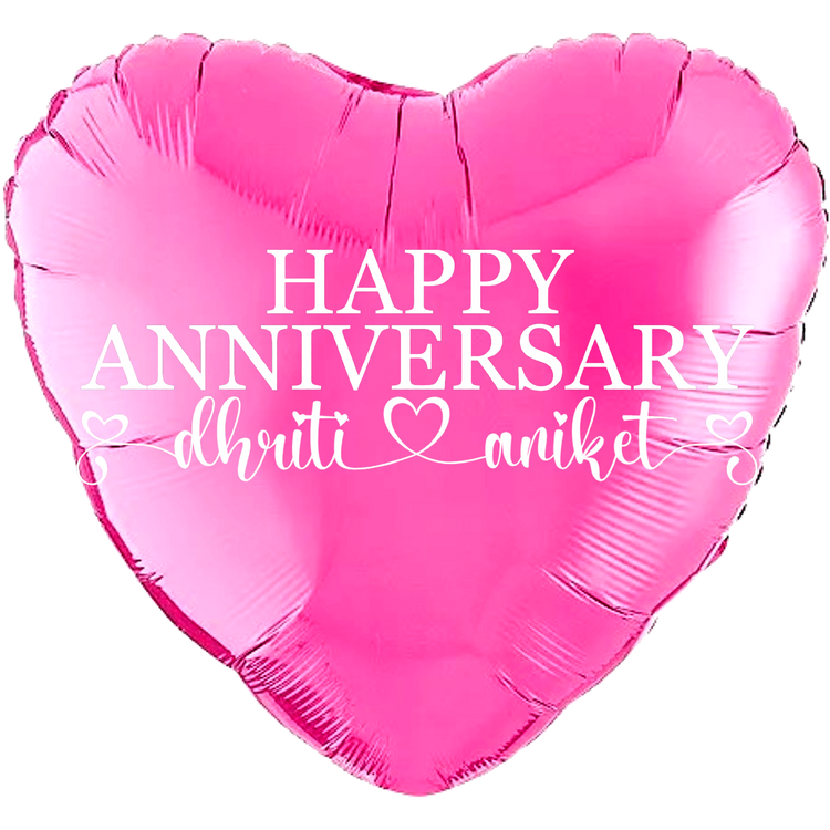Custom Name/Text/Message Pink Heart Balloons For First Wedding Anniversary, 2nd/3rd/5th/10th/15th/20th/25th/30th/35th/40th/45th/50th/55th/60th/65th/75th Marriage Anniversary And Wedding Milestones. Supports Helium/Air, Luxury Bespoke Balloons Make Perfect Decoration Supplies & Surprise For Your Husband/Wife/Partner/Other-Half.
