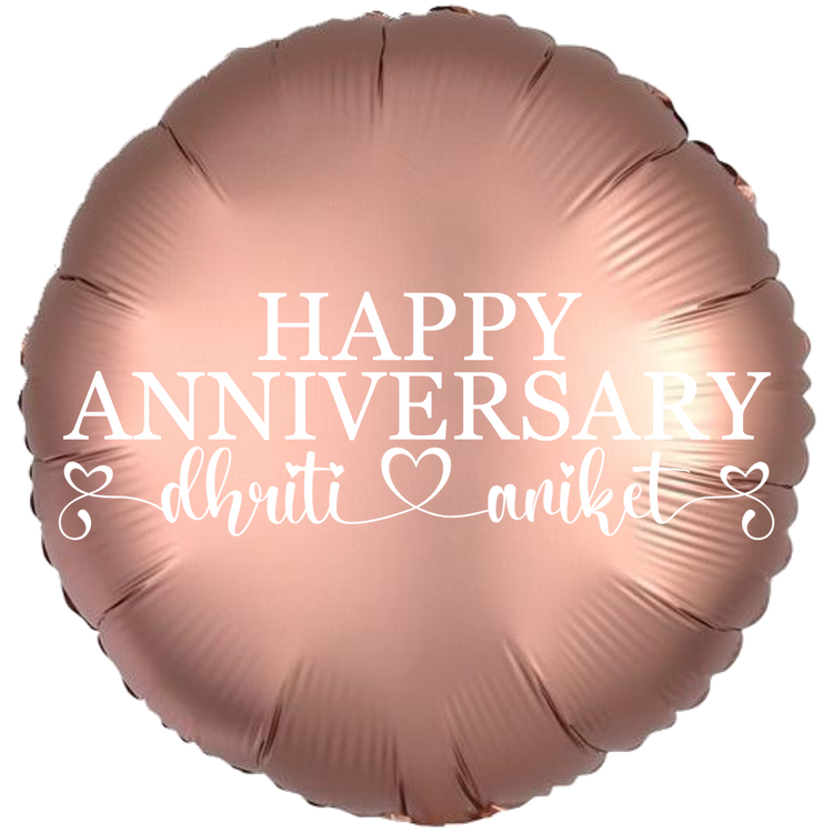 Custom Name/Text/Message Rose Gold Round Balloons For First Wedding Anniversary, 2nd/3rd/5th/10th/15th/20th/25th/30th/35th/40th/45th/50th/55th/60th/65th/75th Marriage Anniversary And Wedding Milestones. Supports Helium/Air, Luxury Bespoke Balloons Make Perfect Decoration Supplies & Surprise For Your Husband/Wife/Partner/Other-Half.