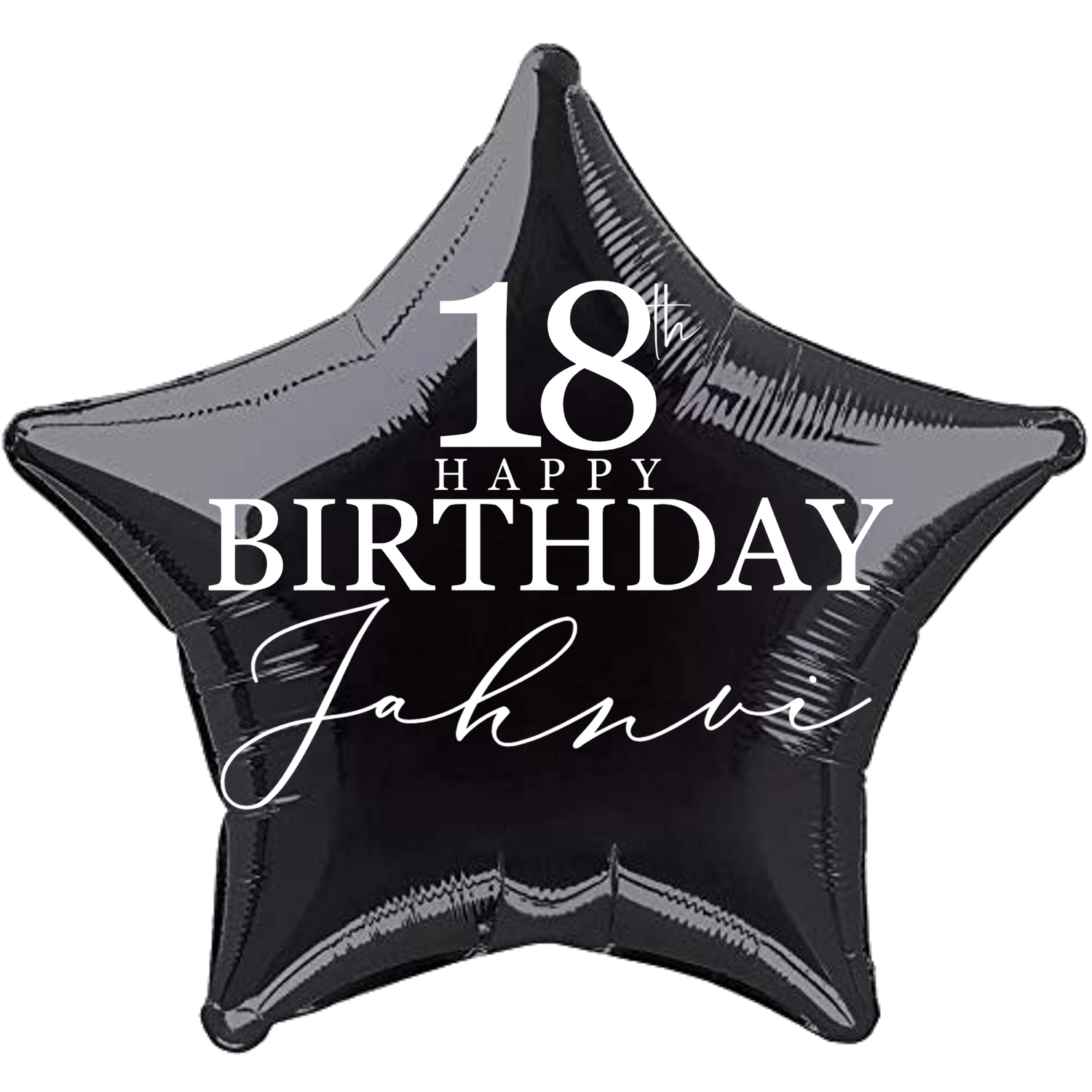 Personalized/Customized Custom Name/Text & Age Black Star Foil/Mylar Balloons For Six Months/First/Second/Third/Sixteenth/Twenty-First/Thirty/Forty/Fifty/Sixty/Seventieth Birthday, Milestone Birthday or a Special Themed Birthday Event. Supports Helium/Air, Luxury Bespoke Balloons Are a Perfect Surprise For Your Baby, Wife, Mom, Dad, Brother, Sister, Friends & Loved Ones