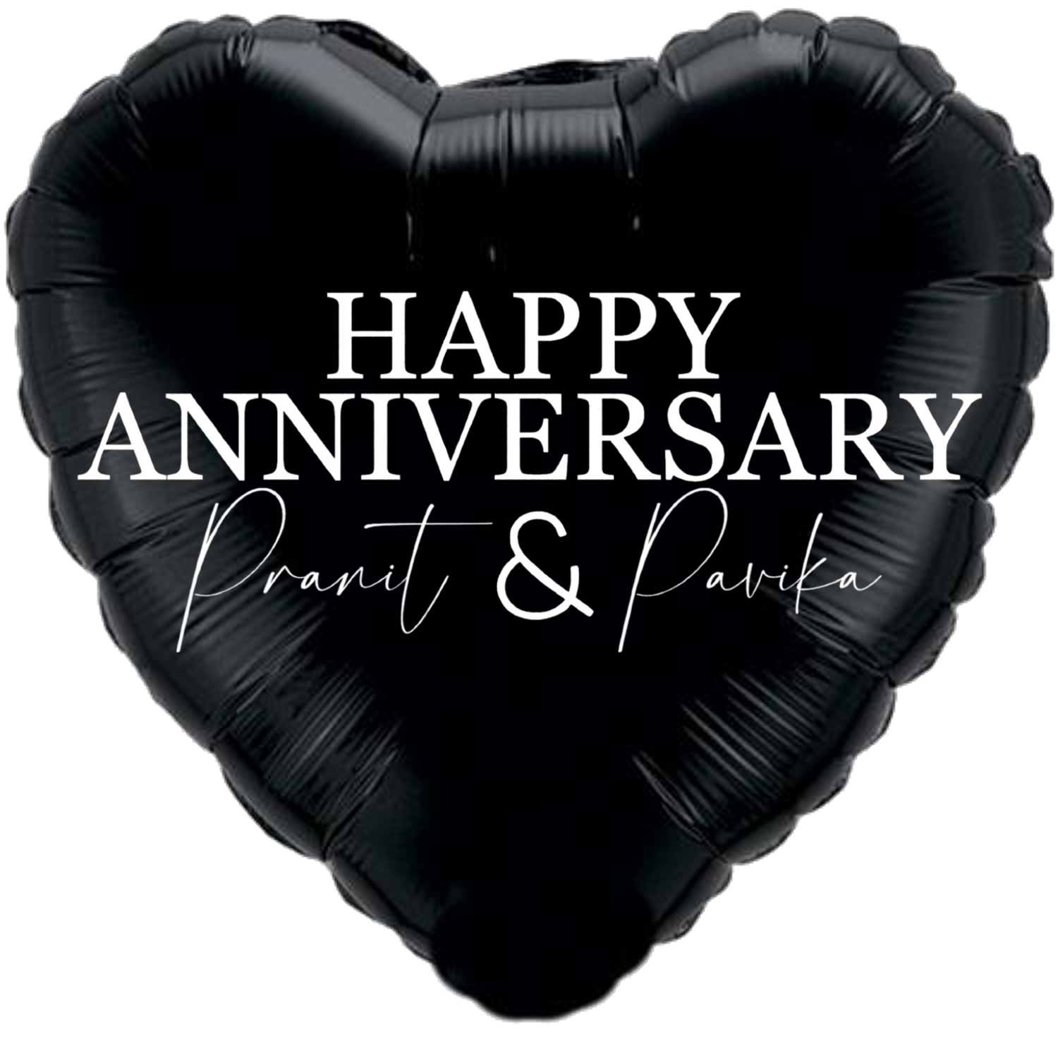 Custom Name/Text/Message Black Heart Balloons For First Wedding Anniversary, 2nd/3rd/5th/10th/15th/20th/25th/30th/35th/40th/45th/50th/55th/60th/65th/75th Marriage Anniversary And Wedding Milestones. Supports Helium/Air, Luxury Bespoke Balloons Make Perfect Decoration Supplies & Surprise For Your Husband/Wife/Partner/Other-Half.