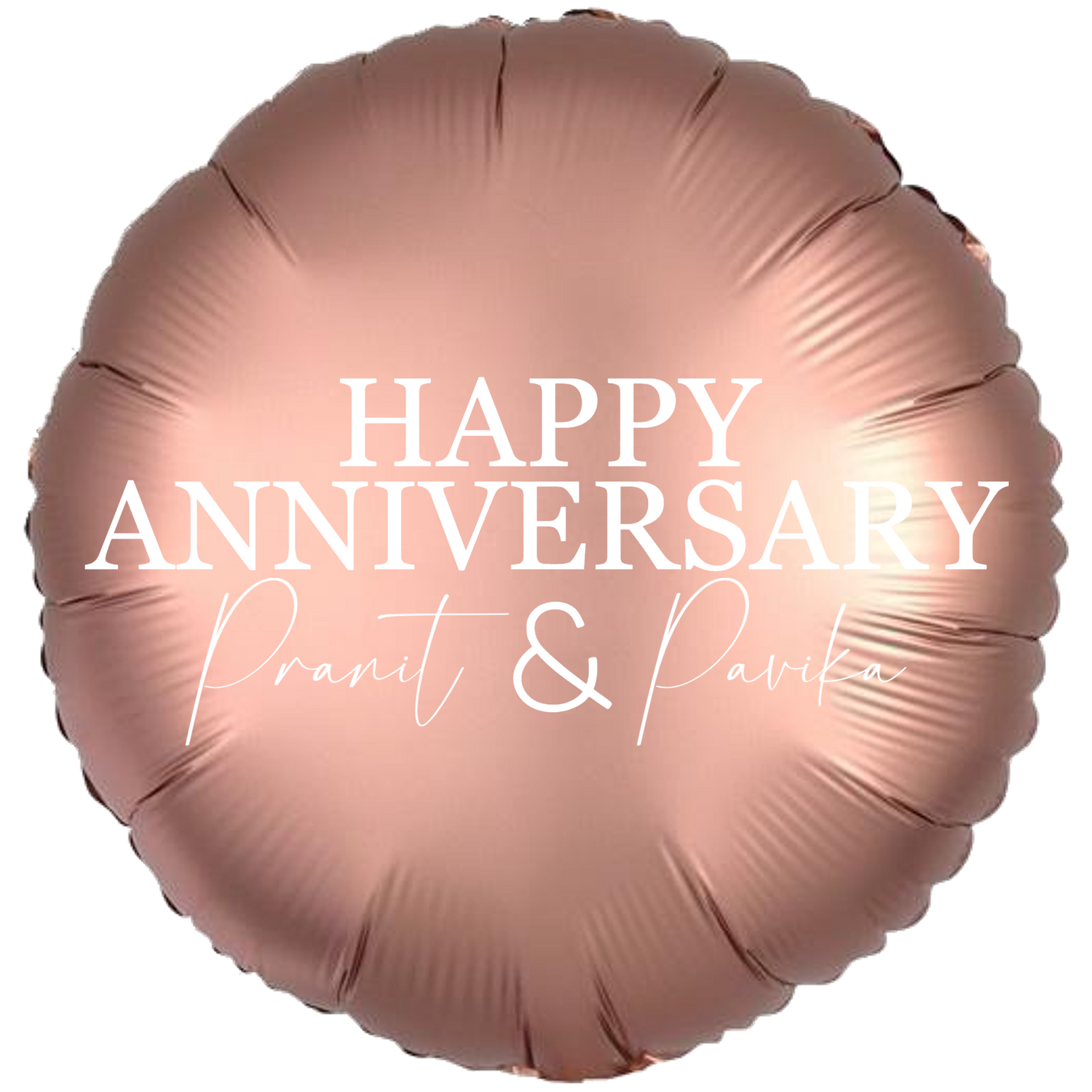 Custom Name/Text/Message Rose Gold Round Balloons For First Wedding Anniversary, 2nd/3rd/5th/10th/15th/20th/25th/30th/35th/40th/45th/50th/55th/60th/65th/75th Marriage Anniversary And Wedding Milestones. Supports Helium/Air, Luxury Bespoke Balloons Make Perfect Decoration Supplies & Surprise For Your Husband/Wife/Partner/Other-Half.
