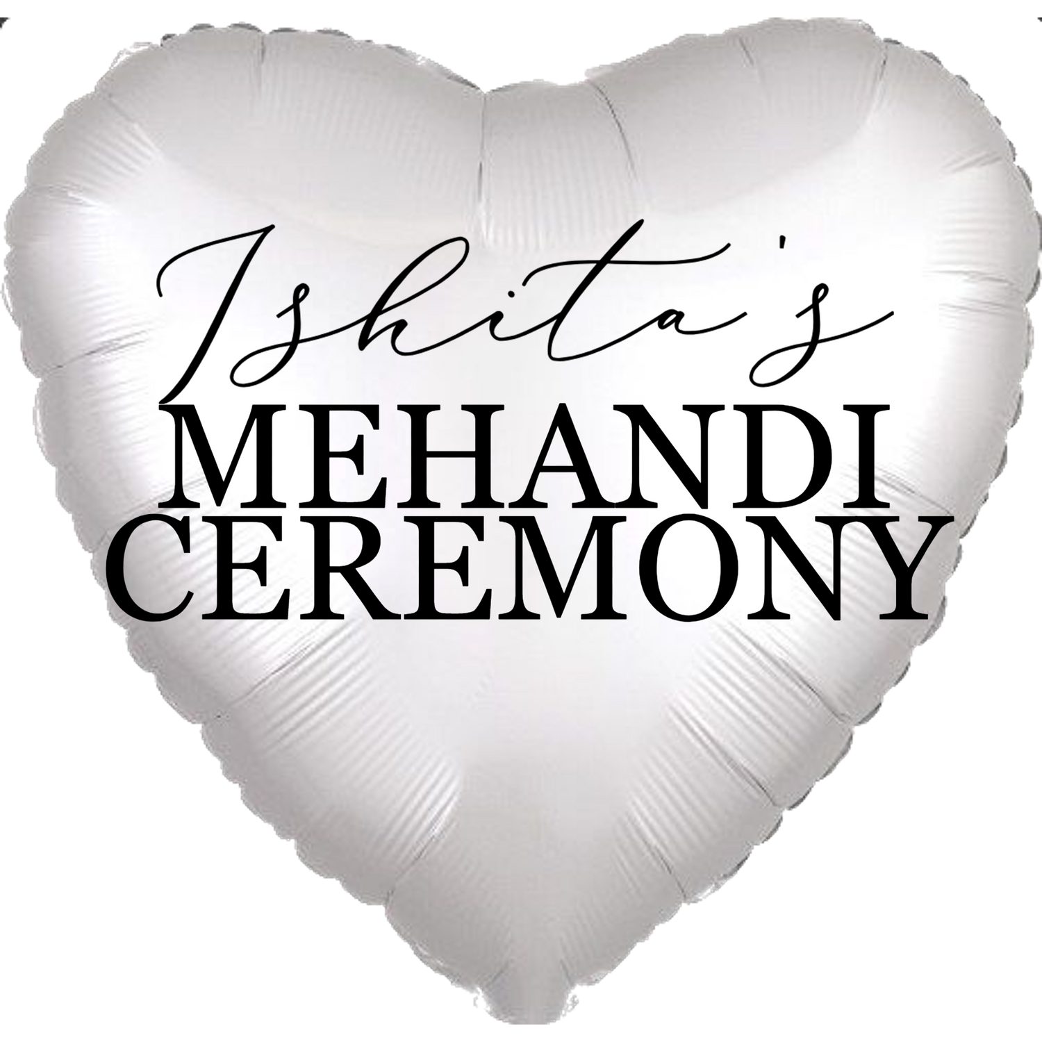 Custom Name/Text/Message Silver Heart Balloons For Mehandi Ceremony Decoration. Supports Helium/Air, our Luxury Bespoke Balloons Are a Perfect Surprise For The Amazing Bride. Perfect For Pre-Wedding Decoration, Destination Wedding Shoots, Bridal Henna Ceremony Decoration, Sangeeth Ceremony And Indoor Gatherings.