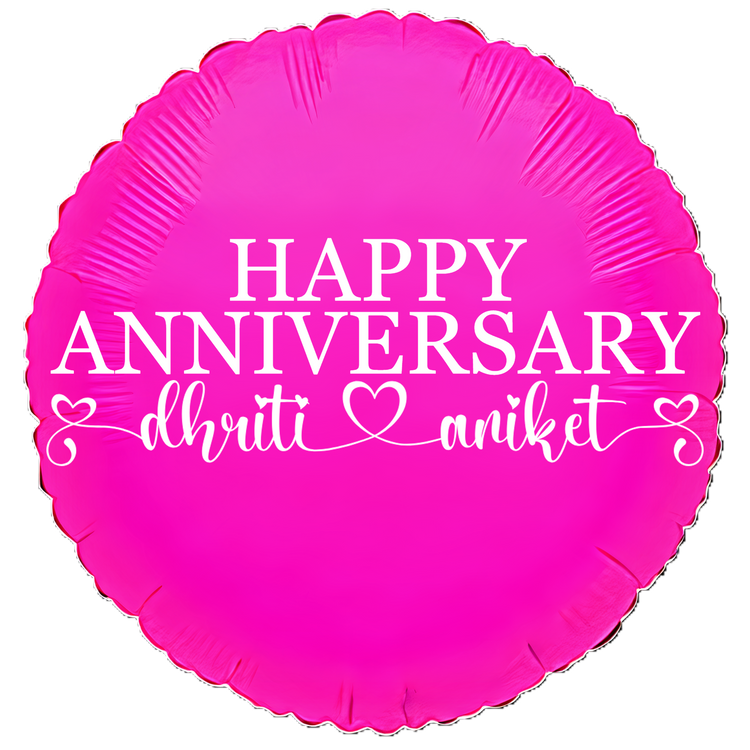 Custom Name/Text/Message Pink Round Balloons For First Wedding Anniversary, 2nd/3rd/5th/10th/15th/20th/25th/30th/35th/40th/45th/50th/55th/60th/65th/75th Marriage Anniversary And Wedding Milestones. Supports Helium/Air, Luxury Bespoke Balloons Make Perfect Decoration Supplies & Surprise For Your Husband/Wife/Partner/Other-Half.