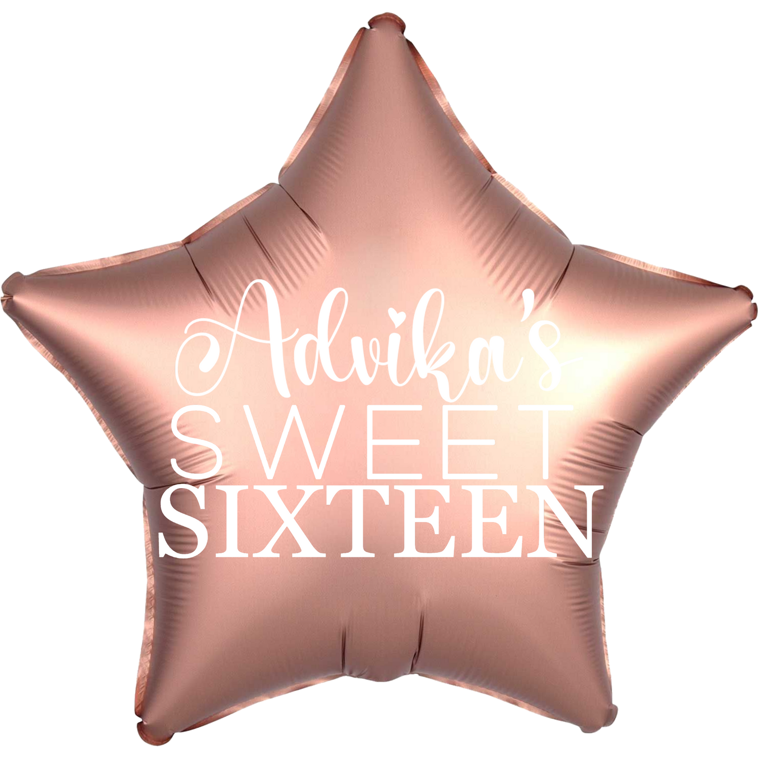 Custom Name/Text/Message Rose Gold Star Personalized Balloons For Sixteenth Birthday Party Event. Supports Helium/Air, Luxury Bespoke Balloons Are Perfect To Surprise Your Friends/Siblings/Girlfriend On Their 16Th Birthday. Perfect For Indoor And Outdoor Decorations, Surprise Parties, Room & Hall Decorations.