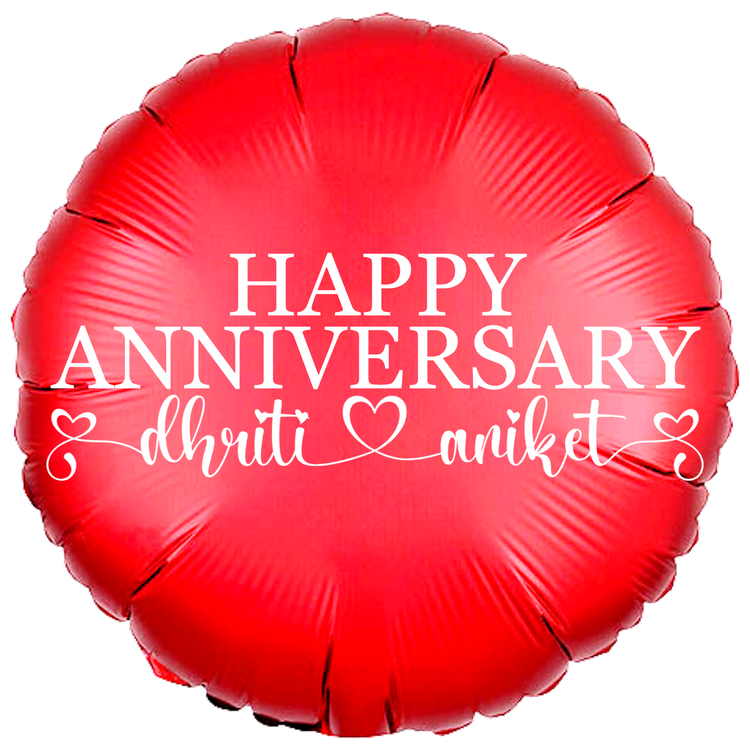 Custom Name/Text/Message Red Round Balloons For First Wedding Anniversary, 2nd/3rd/5th/10th/15th/20th/25th/30th/35th/40th/45th/50th/55th/60th/65th/75th Marriage Anniversary And Wedding Milestones. Supports Helium/Air, Luxury Bespoke Balloons Make Perfect Decoration Supplies & Surprise For Your Husband/Wife/Partner/Other-Half.