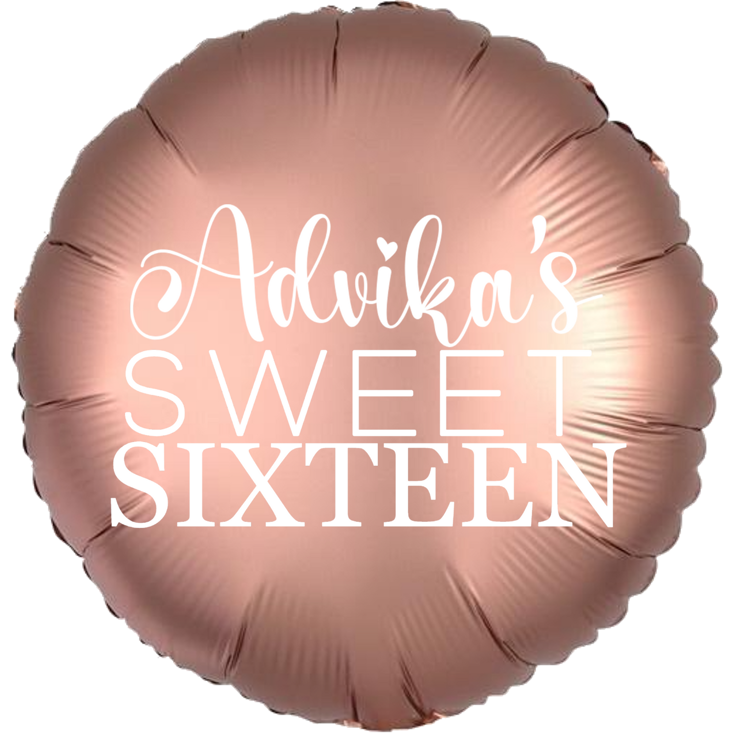 Custom Name/Text/Message Rose Gold Round Personalized Balloons For Sixteenth Birthday Party Event. Supports Helium/Air, Luxury Bespoke Balloons Are Perfect To Surprise Your Friends/Siblings/Girlfriend On Their 16Th Birthday. Perfect For Indoor And Outdoor Decorations, Surprise Parties, Room & Hall Decorations.