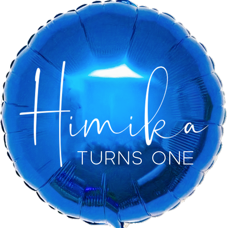 Custom Name/Text/Message Blue Round Personalized Balloons For First/Second/Third/Fourth/Fifth/Sixth, Seventh/Eighth/Ninth/Tenth/Teen Birthday, Milestone Birthday or a Special Themed Birthday Party or an Indoor/Outdoor Event. Supports Helium/Air, Luxury Bespoke Balloons Are a Perfect Surprise For Your Baby Boy And Girl.