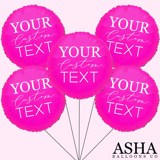 Custom Name/Text Foil/Mylar Pink Round Balloons For Birthday Parties, Wedding Anniversaries, Marriage Proposals, Baby Shower, Baby Welcoming, Graduation Ceremony, Bachelorette Parties, Bridal Shower, Festivals, Occasions and Corporate Events. Supports Helium/Air, Luxury Bespoke Balloons Are a Perfect Surprise For Your Baby, Wife, Mom, Dad.